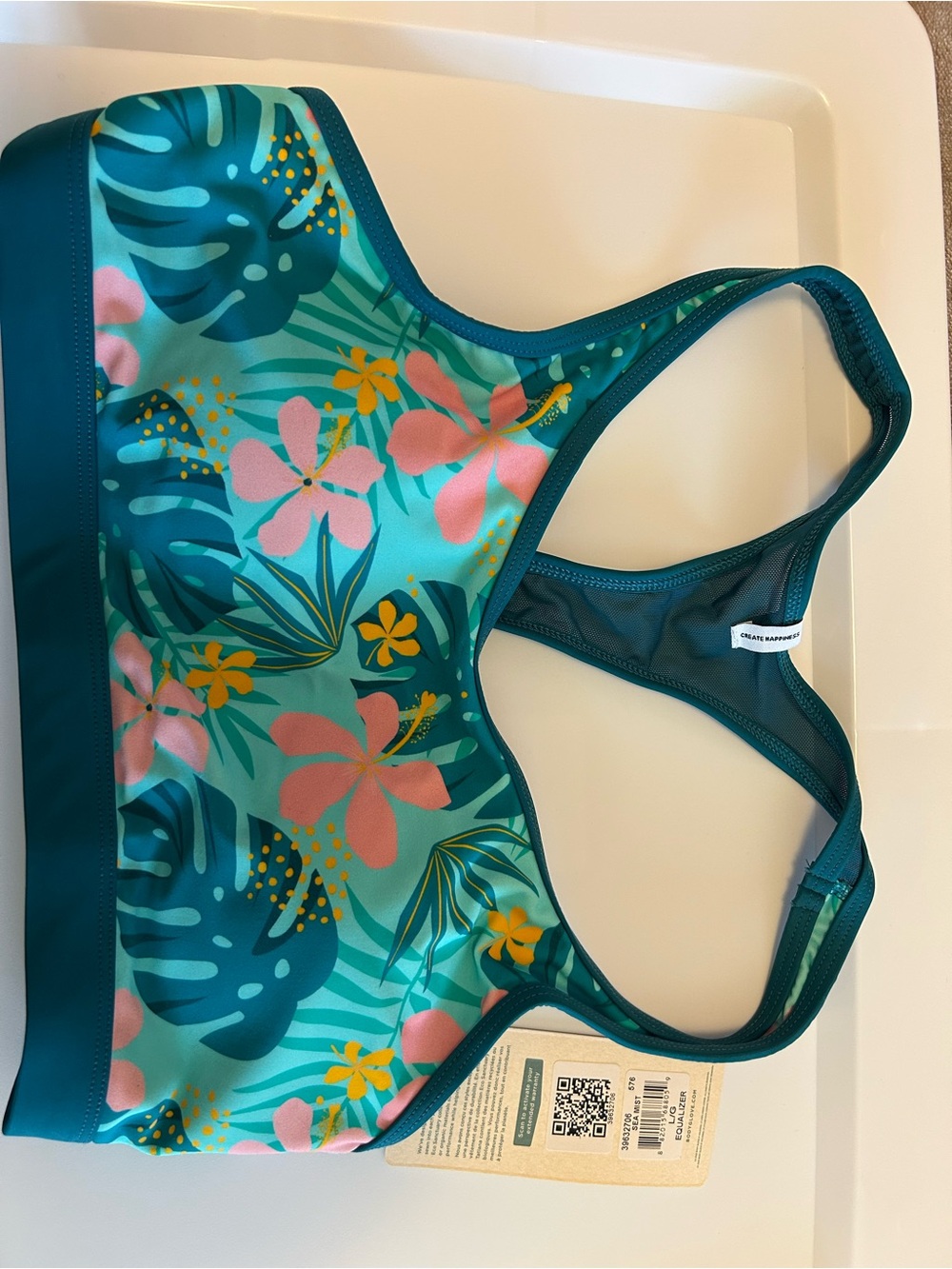 Body Glove SET Splash Shorts and Equalizer Bra Flor Nove/Sea Mist Size L NWT - Picture 12 of 14